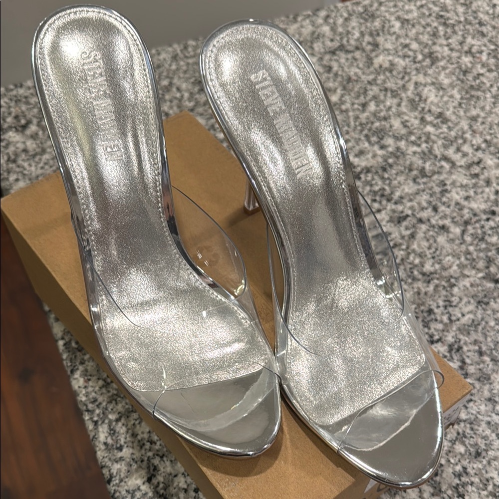 Steve Madden Peach Clear mules - Picture 2 of 7